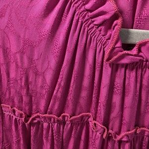 First Love Fuchsia Ruffled Tiered Blouse